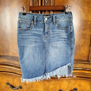 Celebrity Pink Destressed Jean Skirt